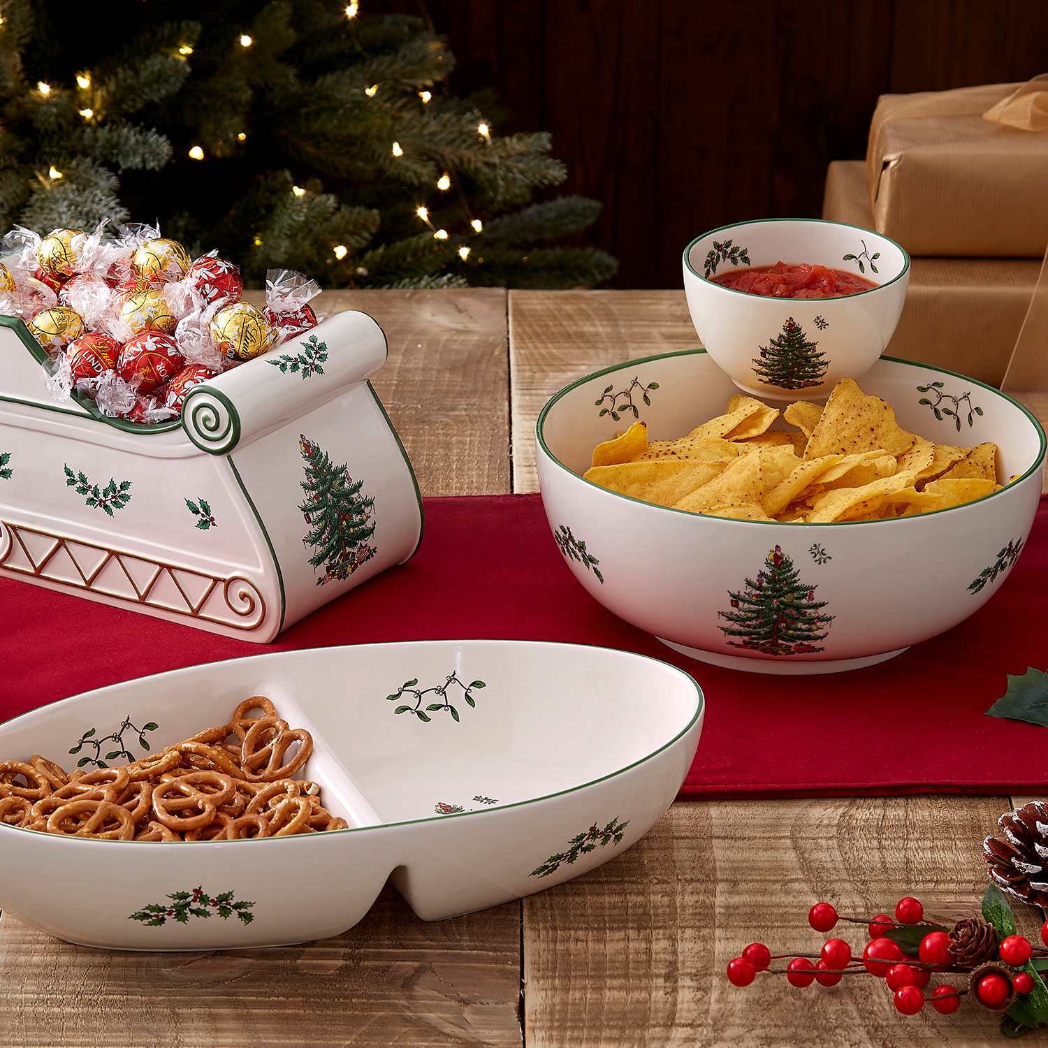 Christmas Tree Tiered Chip n Dip Bowl image number null